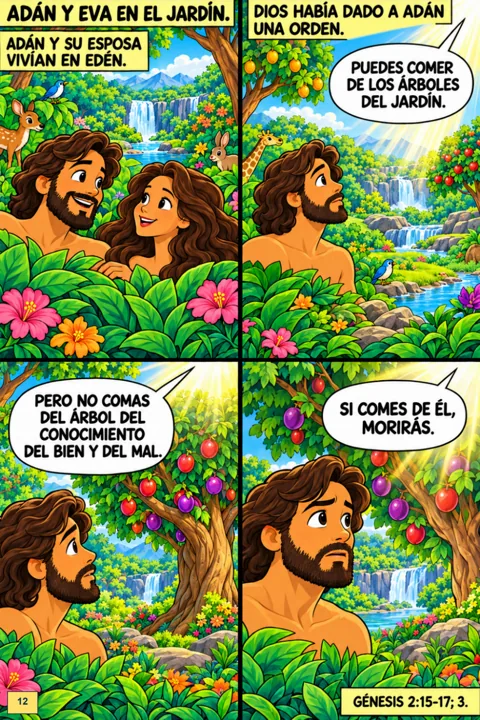 Página 12 del e-book: Adán y Eva en el jardín